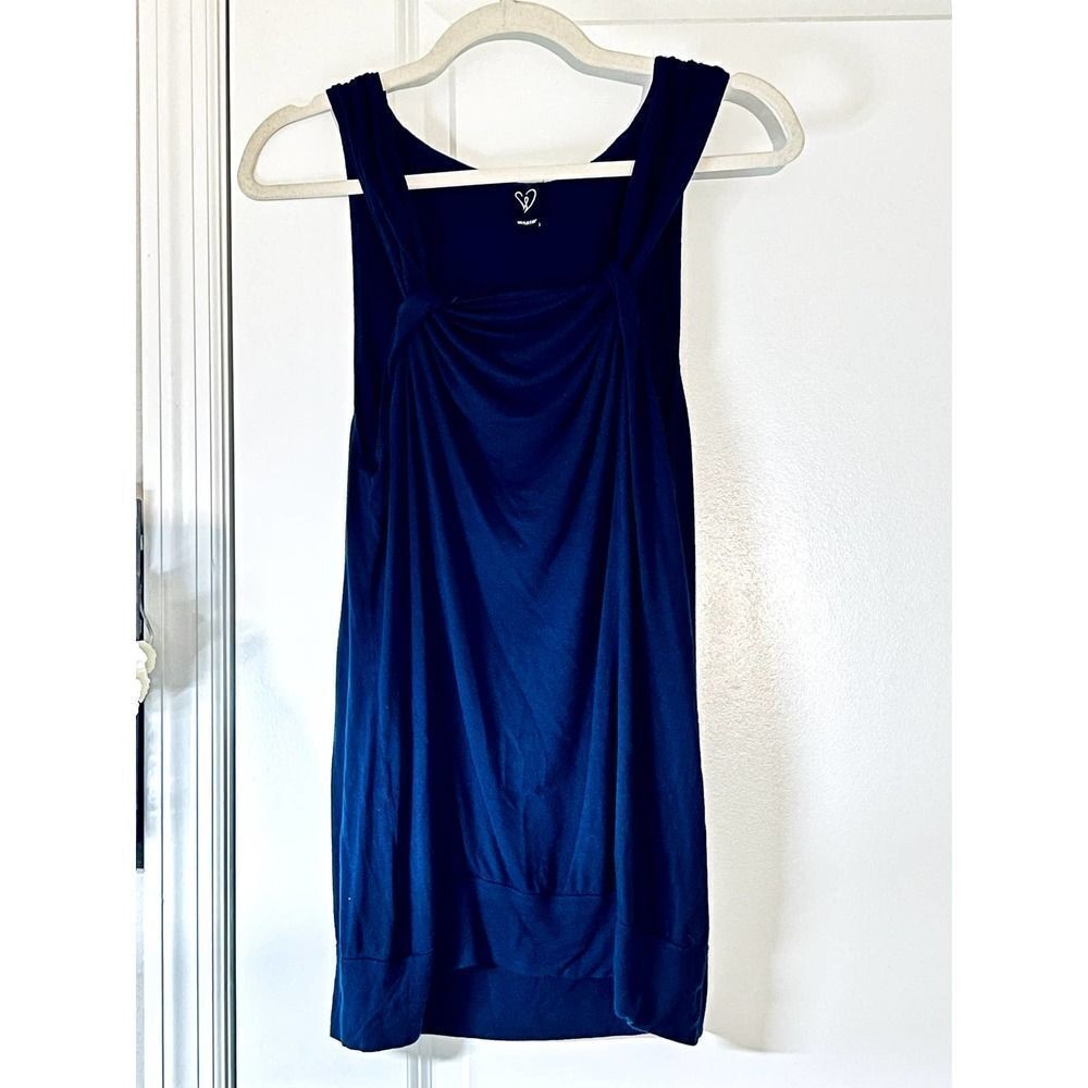 Sleeveless navy womens shirt